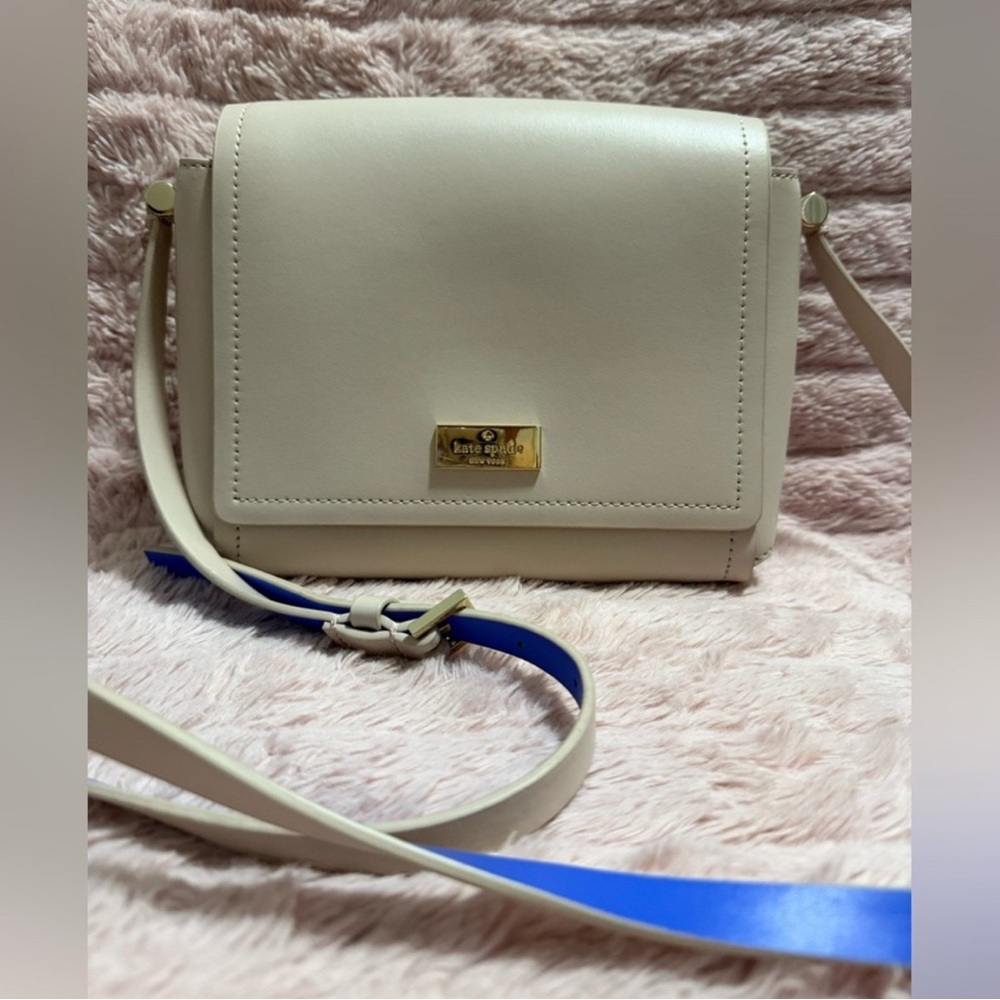 Kate Spade Cream Blue Small Crossbody Bag Purse New